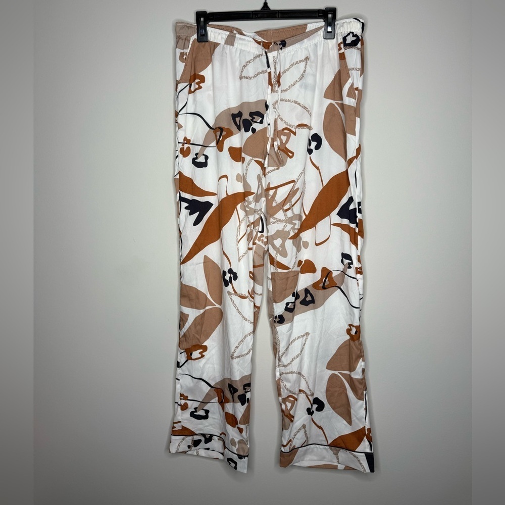 Rachel Zoe Silky Satin Lounge Pants Size Large Sleep Casual Elastic Waist nwot